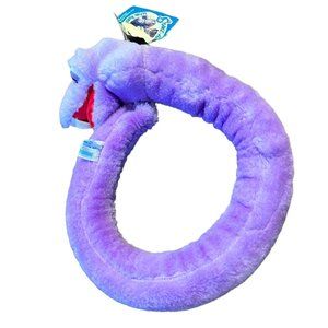 Vintage Snake Around With Rattle Animal Toy Purple Plush Stuffed Animal